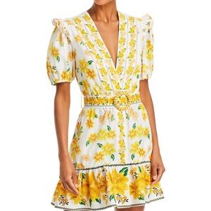 Farm Rio Azalea Floral Yellow and White Dress